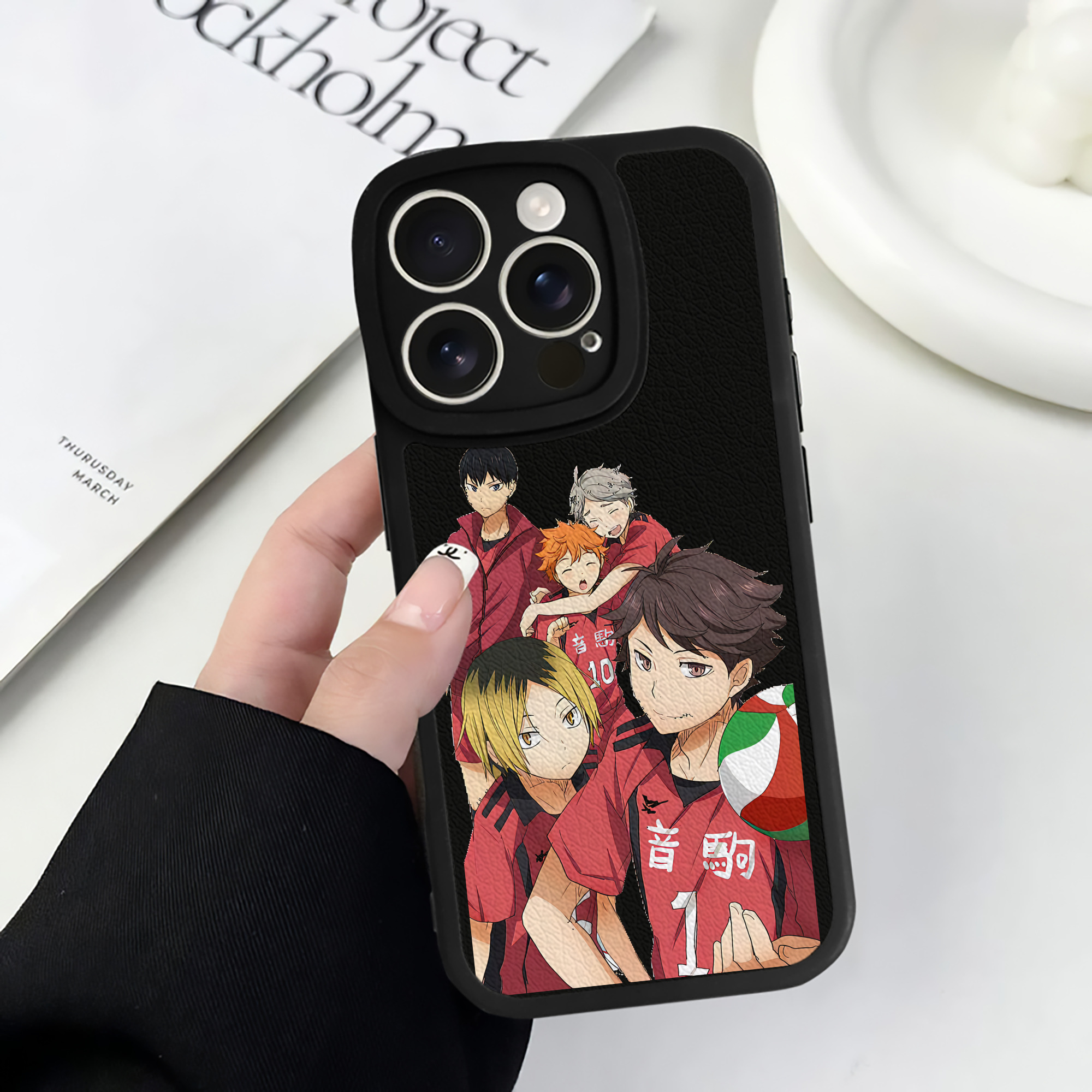 （画像用） ハイキュー!! Haikyu!! 【iPhone 16シリーズ対応】シリコンスマホケース（レザー調） 材質：シリコン